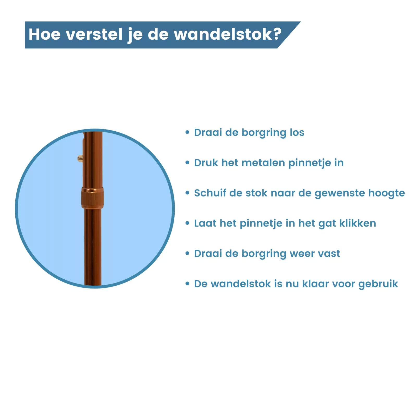 wandelstok ergonomisch relax-grip brons-linkshandig borgring