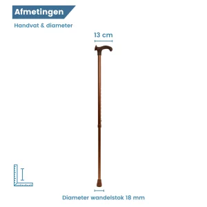wandelstok ergonomisch relax-grip brons rechtshandig diameter