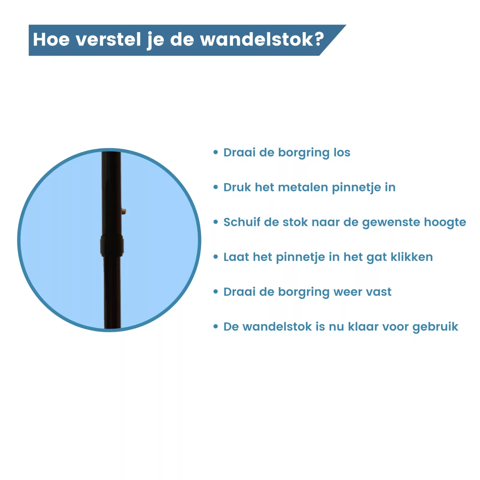 borgen van verstellen wandelstok