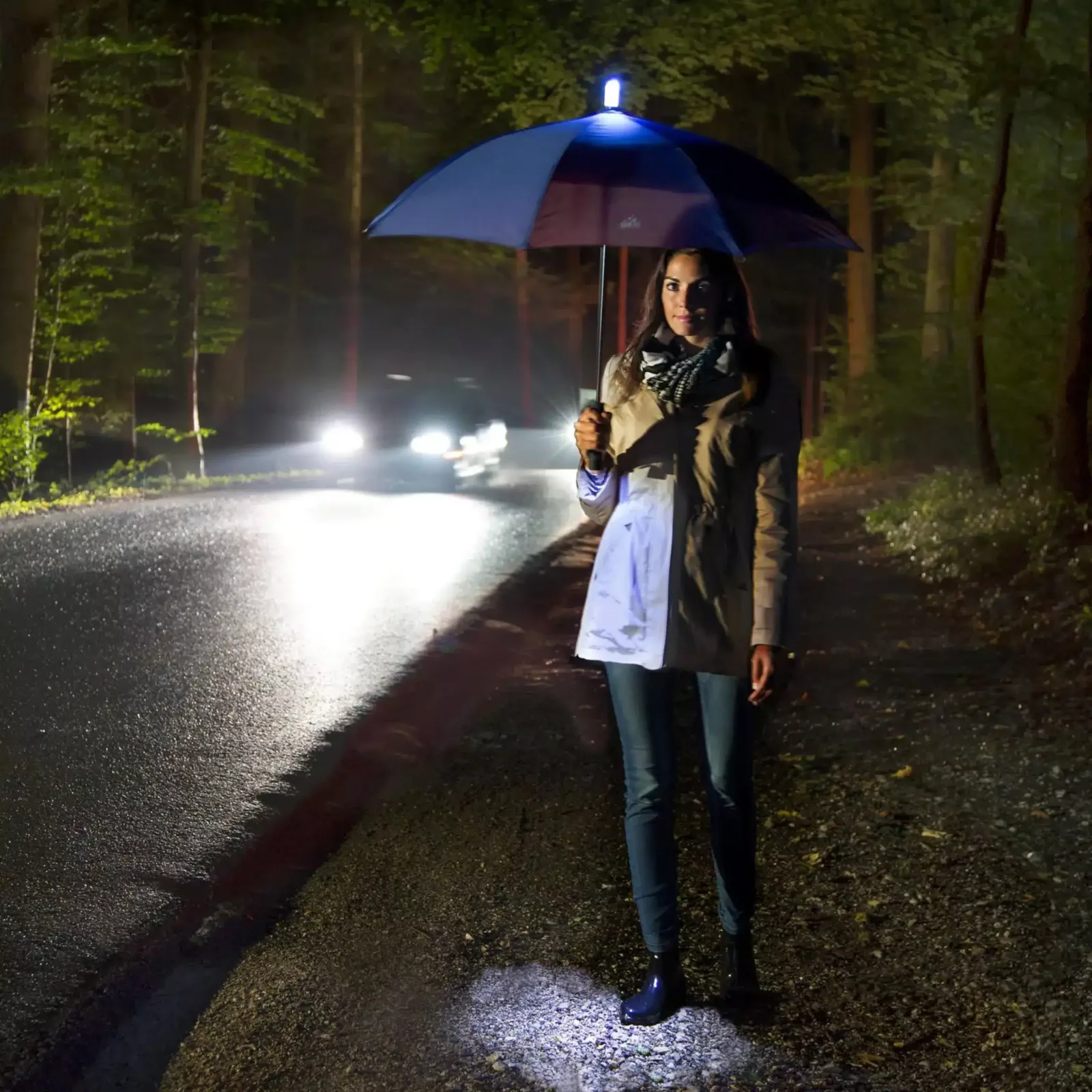 wandelstok zwart met led verlichting