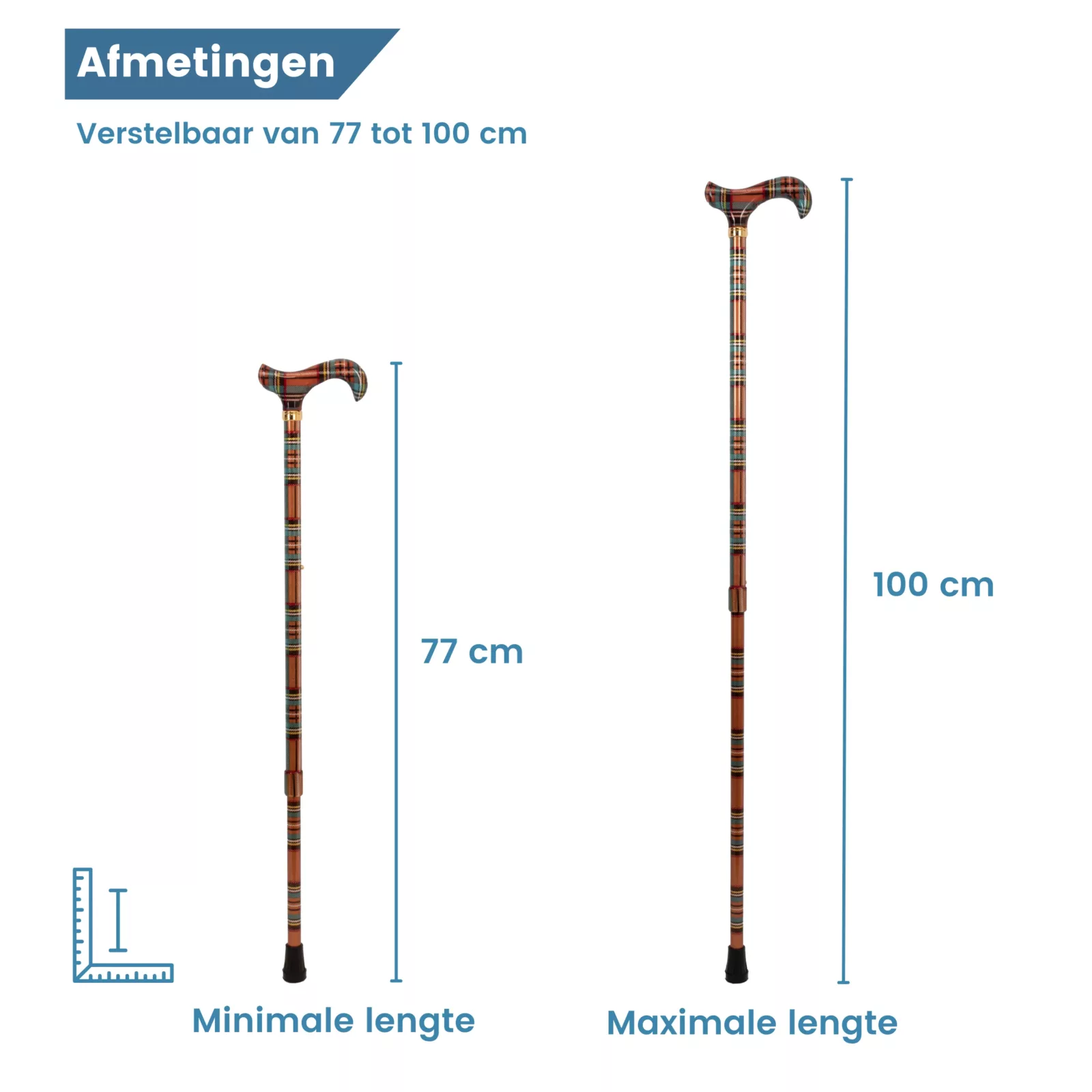 afmetingen wandelstok