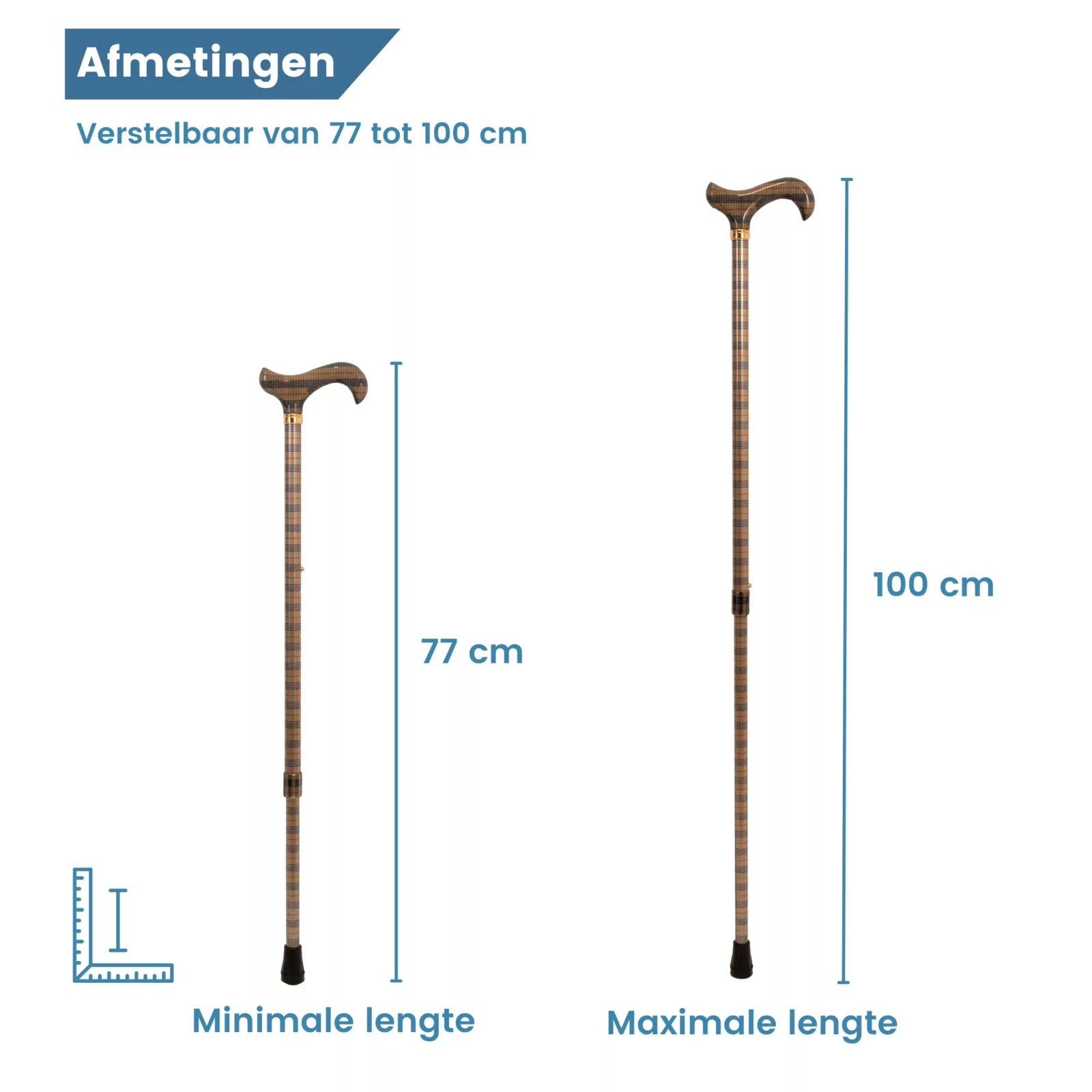 afmetingen wandelstok