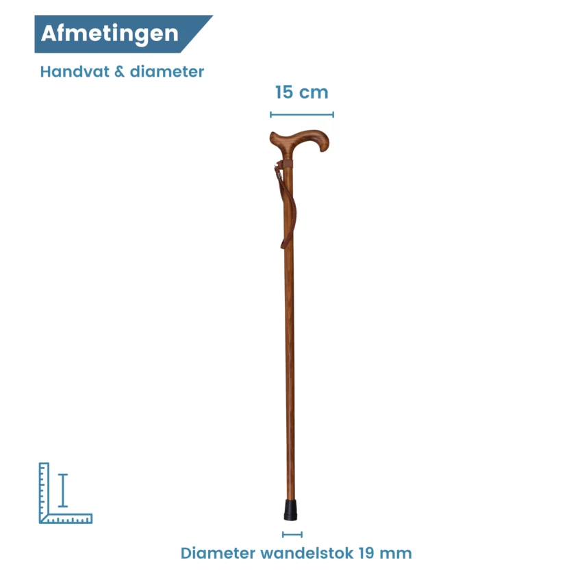 wandelstok met armbandje diameter