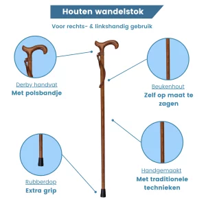 wandelstok beukenhout geschroeid usp