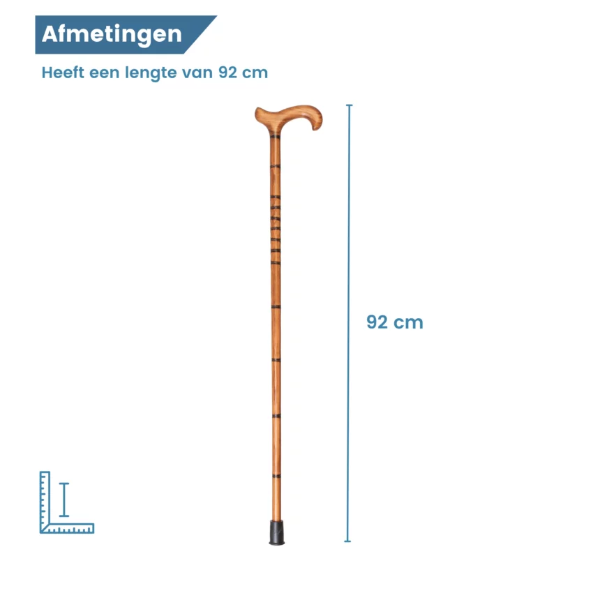 wandelstok beukenhout ringen afmetingen