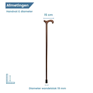 wandelstok beukenhout bruin diameter