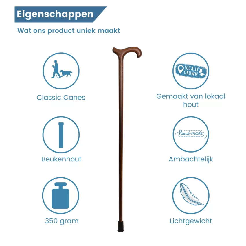 wandelstokken beukenhout eigenschappen