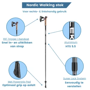 eigenschappen nordic walking stokken spin