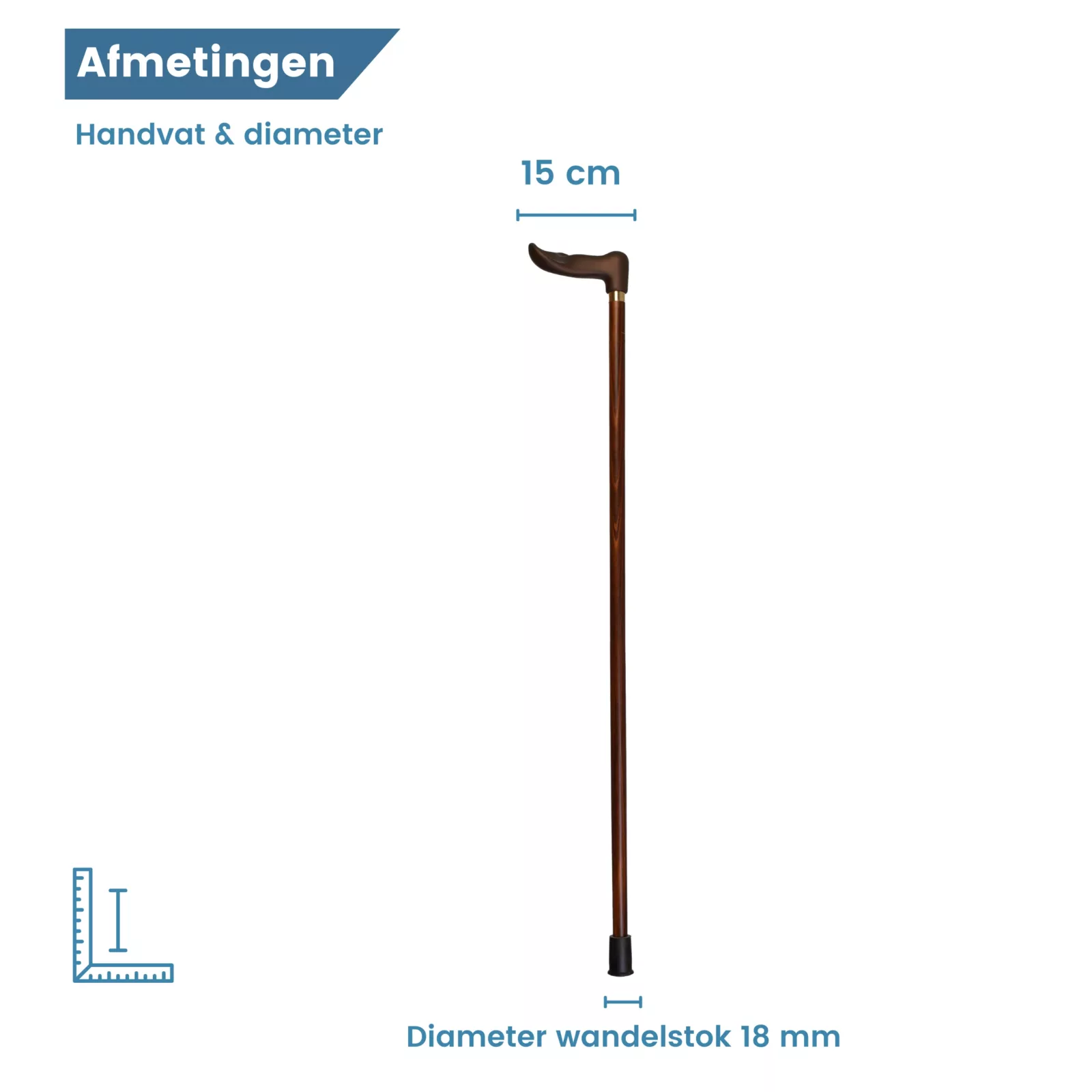 anatomische wandelstok diameter