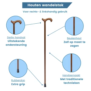 bruine wandelstok beukenhout ups