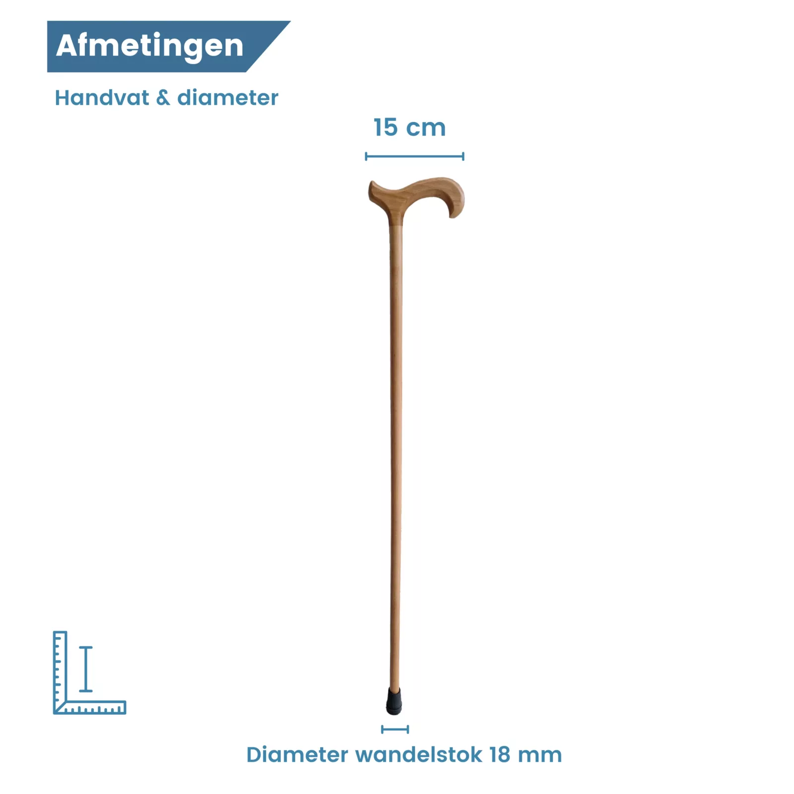 houten wandelstok diameter