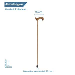 wandelstok lichtbruin beukenhout