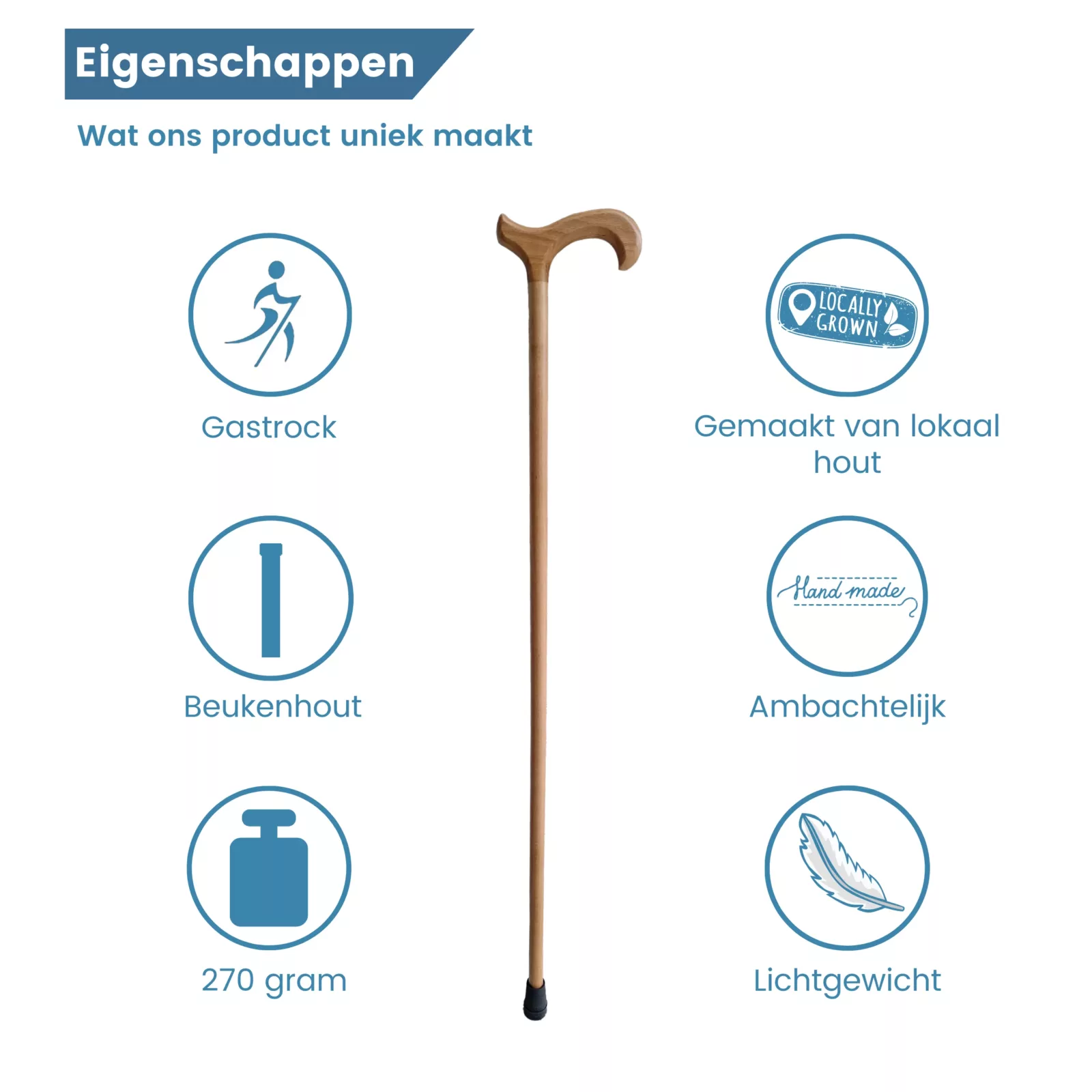 beukenhout wandelstok lichtbruin eigenschappen