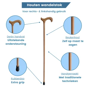 beukenhout wandelstok lichtbruin