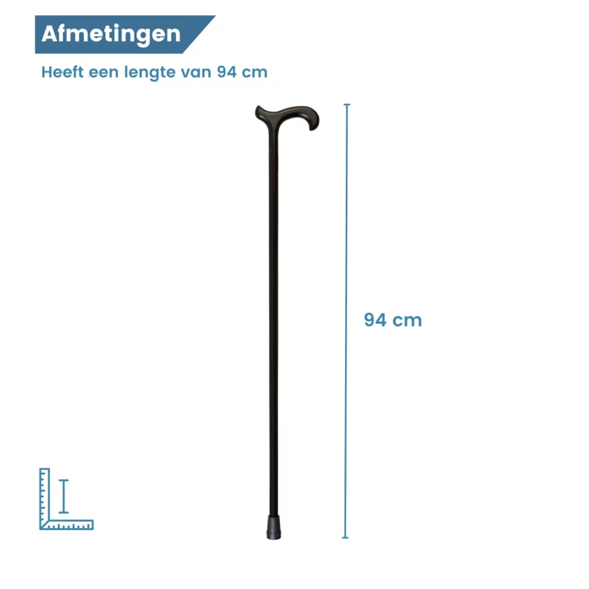 lengte zwart houten wandelstok