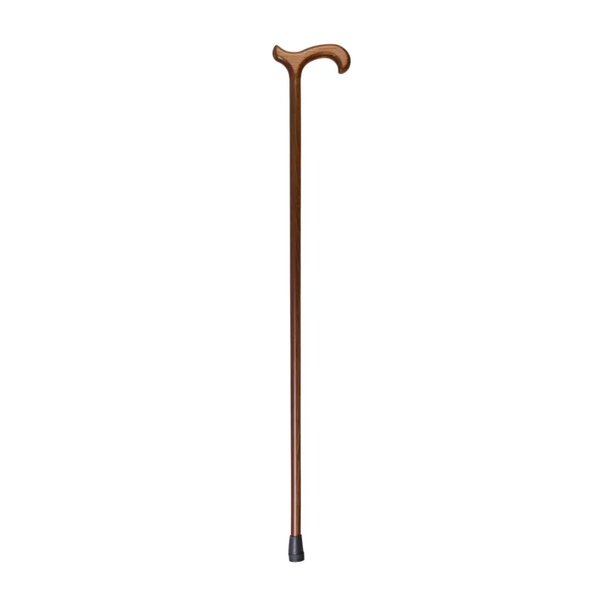 houten wandelstok bruin derby handvat