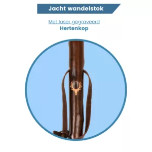 gastrock jachtstok hertenkop kastanjehout logo