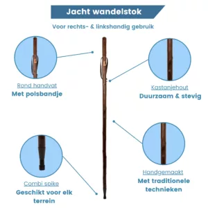 gastrock jachtstok jager met jachthond kastanjehout usb