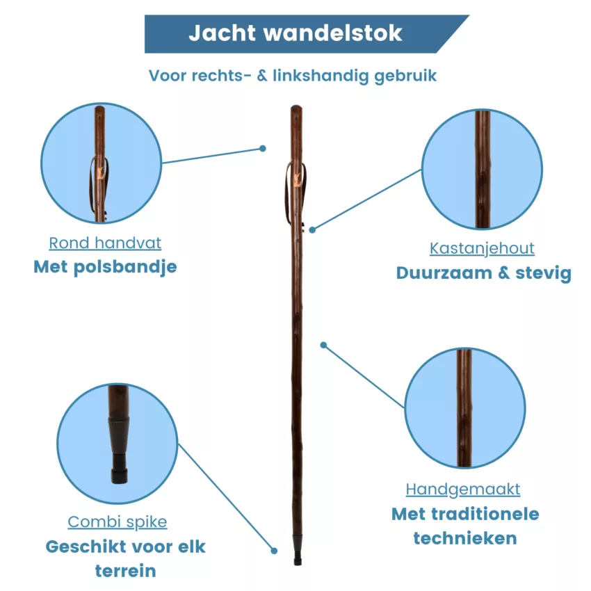 gastrock jachtstok jager met jachthond kastanjehout usb