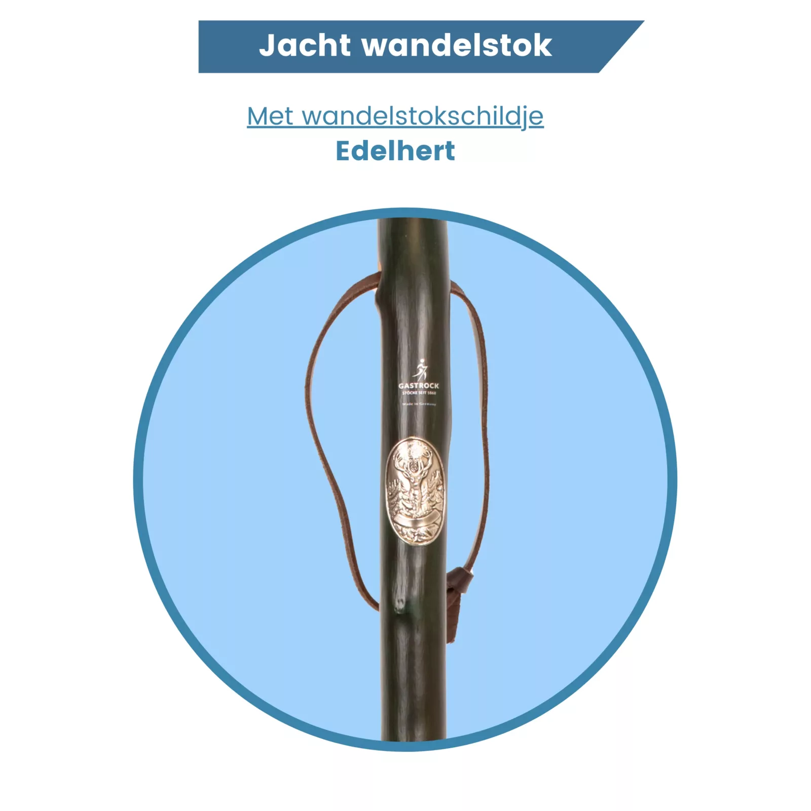 wandelstok schild edelhert