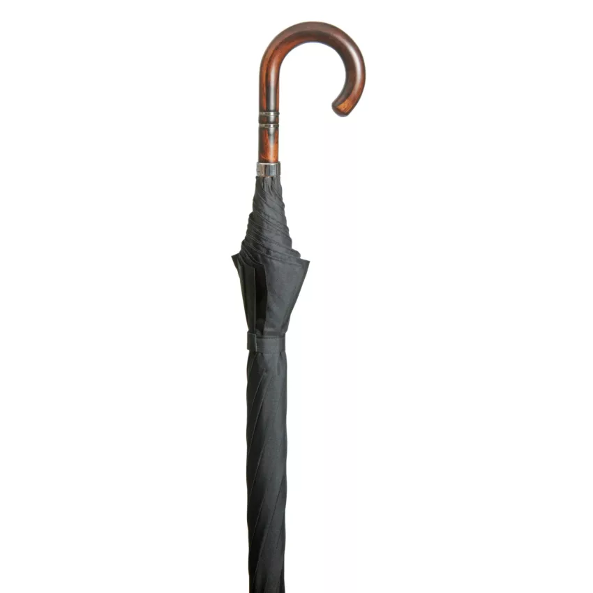paraplu acaciahout handvat 108 cm doorsnee zwart