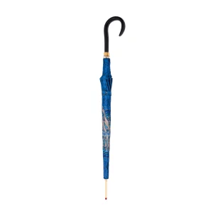 paraplu Italiaanse satijn stof blauw