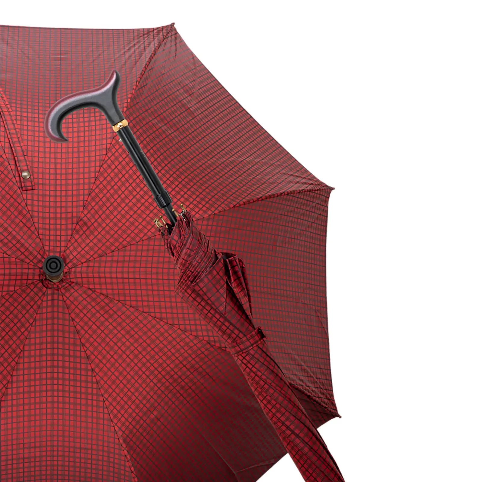 paraplu wandelstok rood ruit