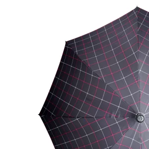 paraplu wandelstok stepbrella geruit in het zwart