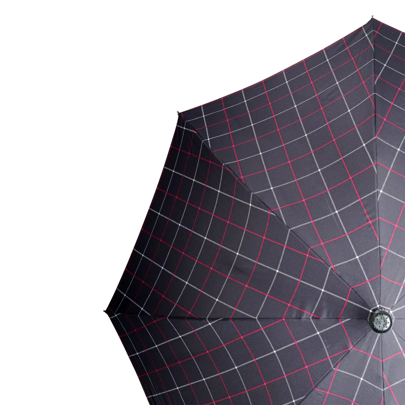 paraplu wandelstok stepbrella geruit in het zwart