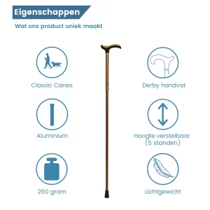 uitschuifbare wandelstok bordeauxrood zacht handvat usp