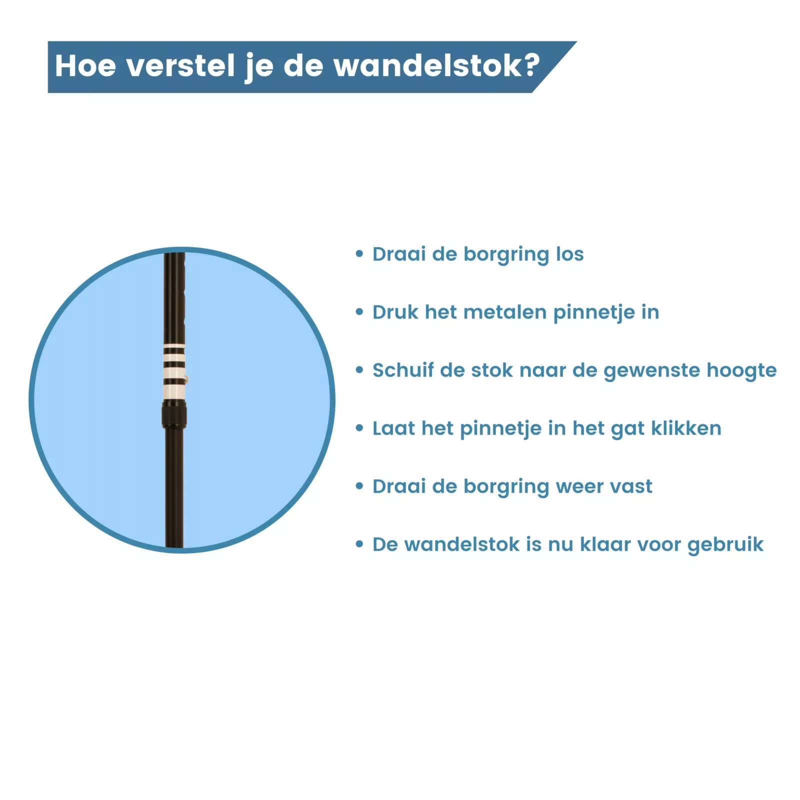 aluminium wandelstok verstelbaar uitleg