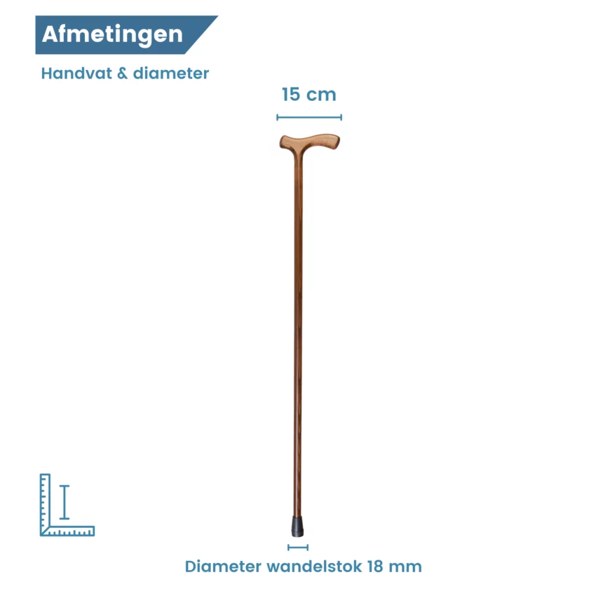 Diameter wandelstok hout