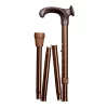 Gastrock Wandelstok ergonomisch - Opvouwbaar - Brons - Relax-grip - Links