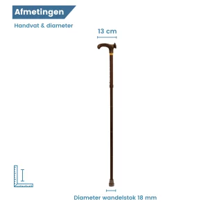 wandelstok anatomische opvouwbaar relax-grip linkshandig diameter