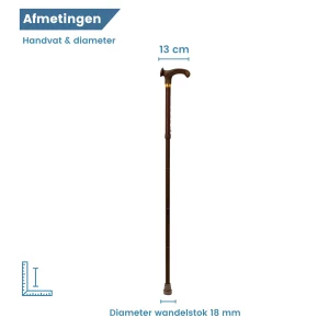 wandelstok anatomisch rechtshandig handvat en opvouwbaar diameter