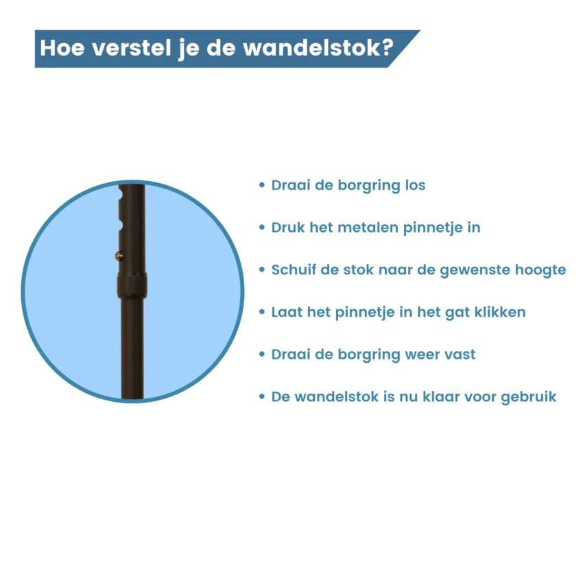 verstellen hoogte zwarte ergonomische wandelstok
