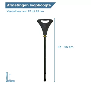 gastrock wandelstok met zitje flipstick walker groen afmetingen
