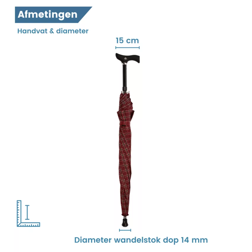 diameter wandelstok paraplu