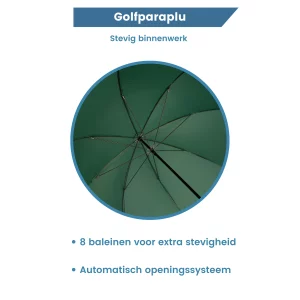 binnenwerk groene golfparaplu