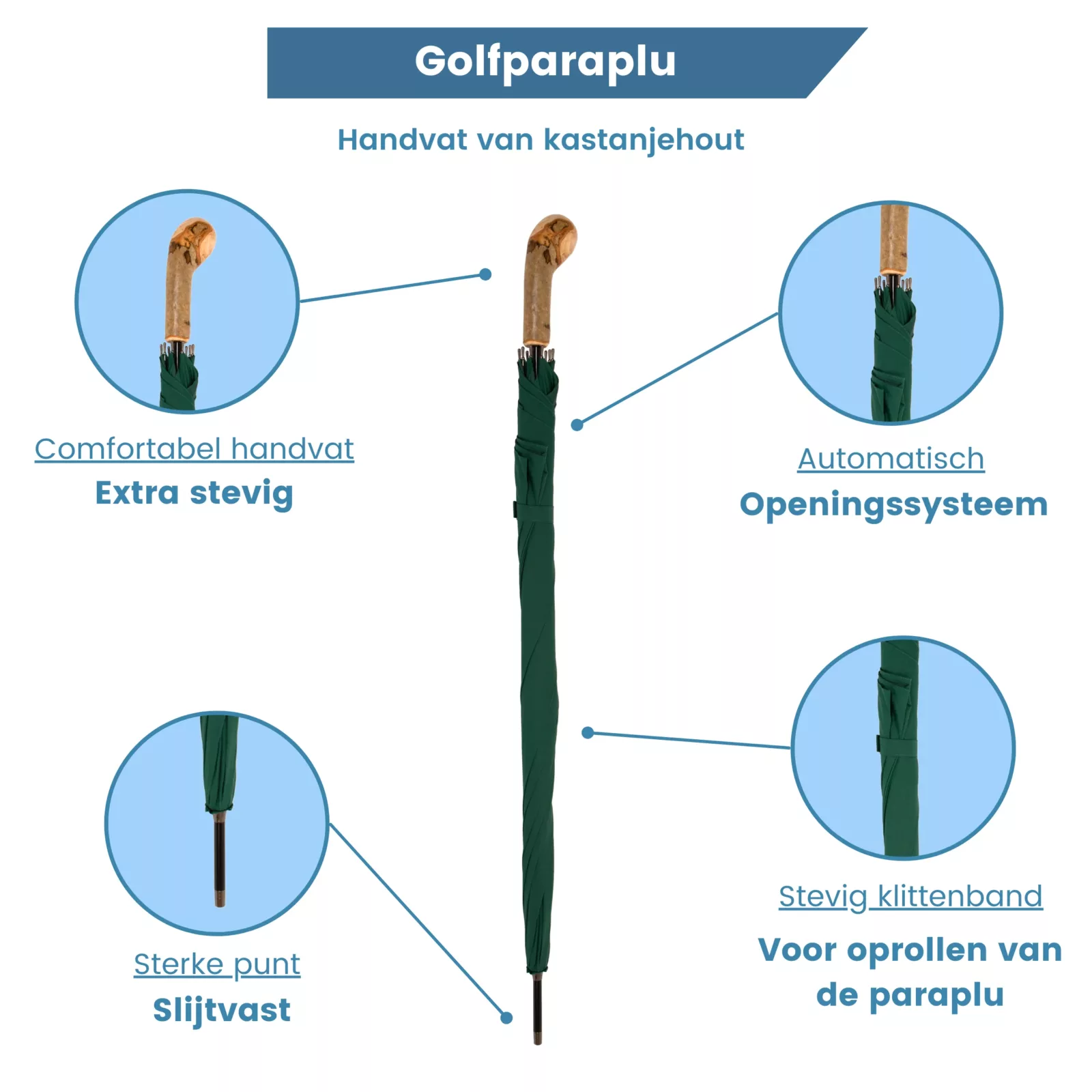 golfparaplu groen elite