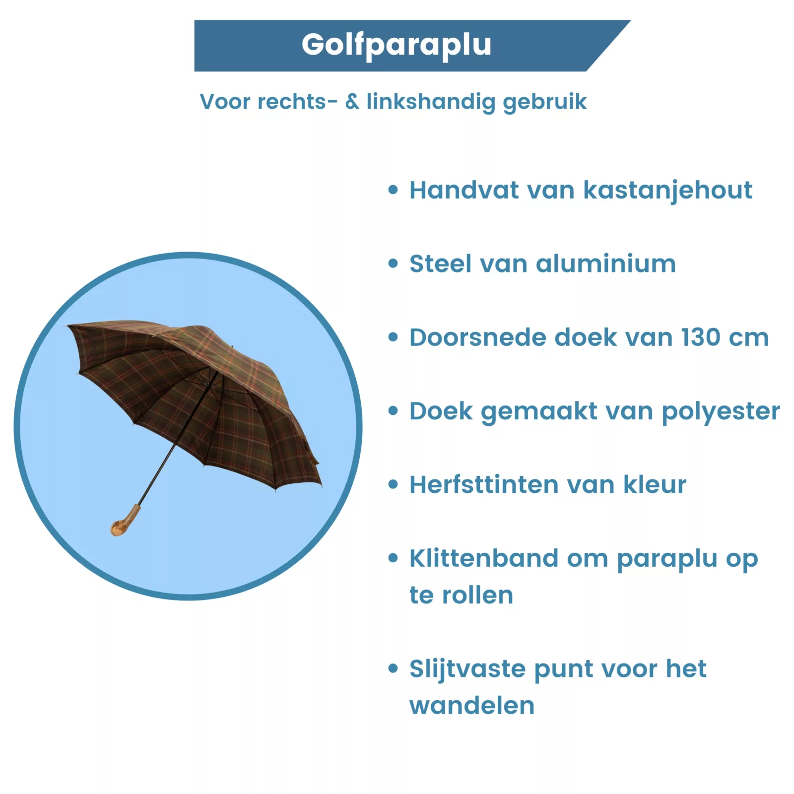 herfsttinten golfparaplu kenmerken