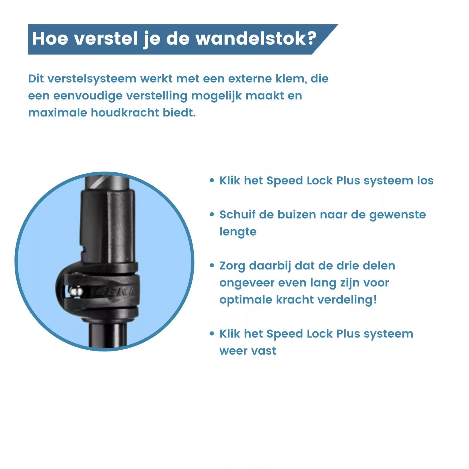 hikestok voor trektochten verstelsysteem