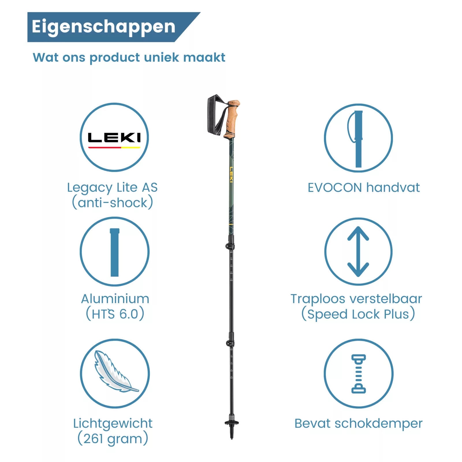 hikestokken legacy antishock lichtgewicht eigenschappen