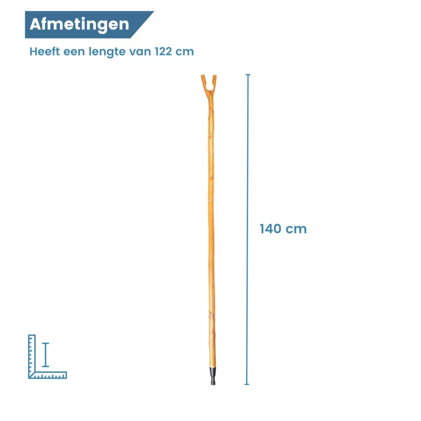 jachtstok kastanje hout duimgrip afmetingen
