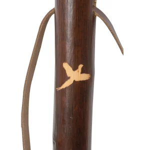 jachtstok kastanjehout fazant logo
