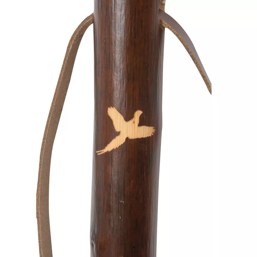 jachtstok kastanjehout fazant logo