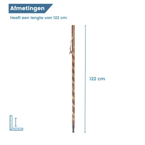 lengte jagersstok met spiraal