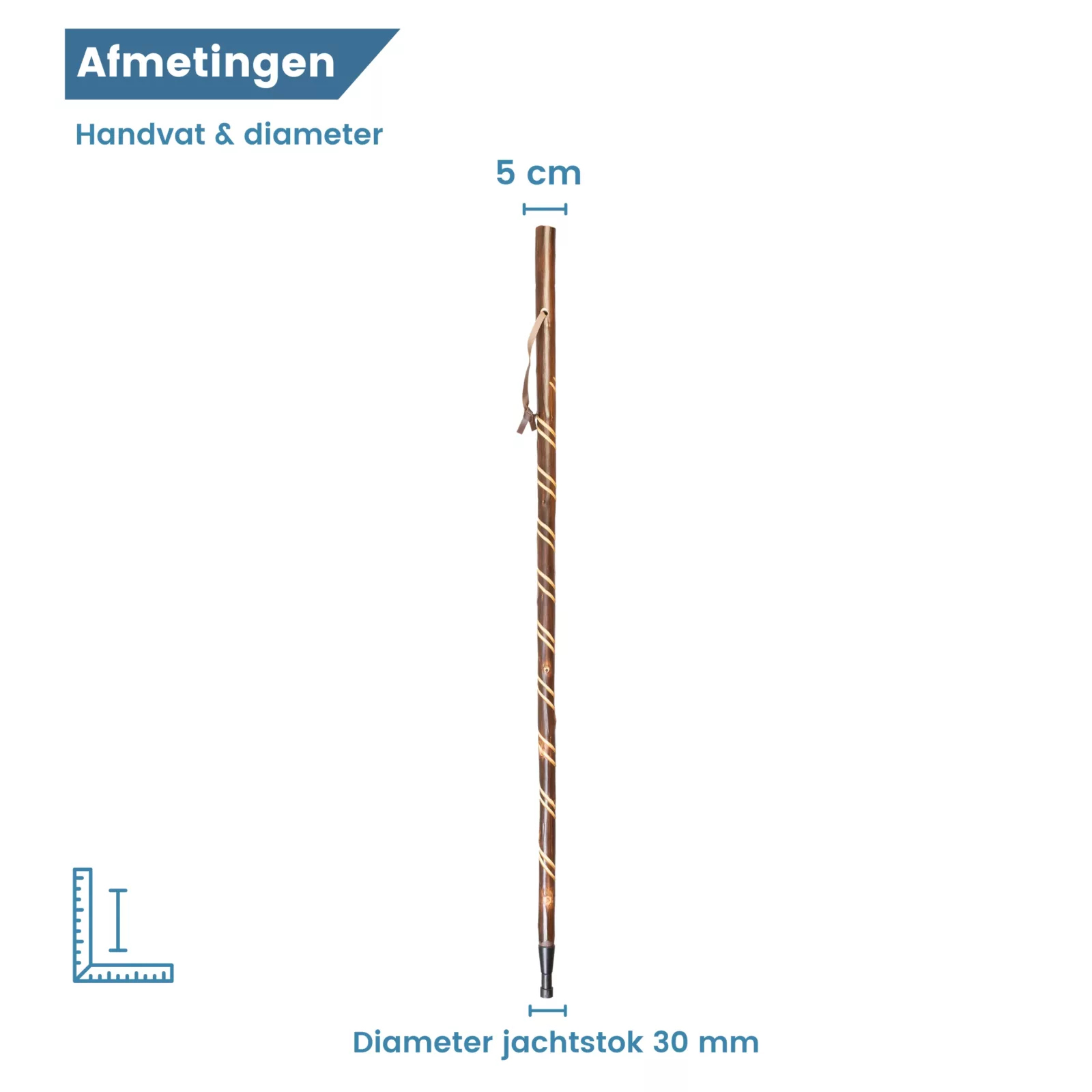 afmetingen handvat en diameter jagersstok