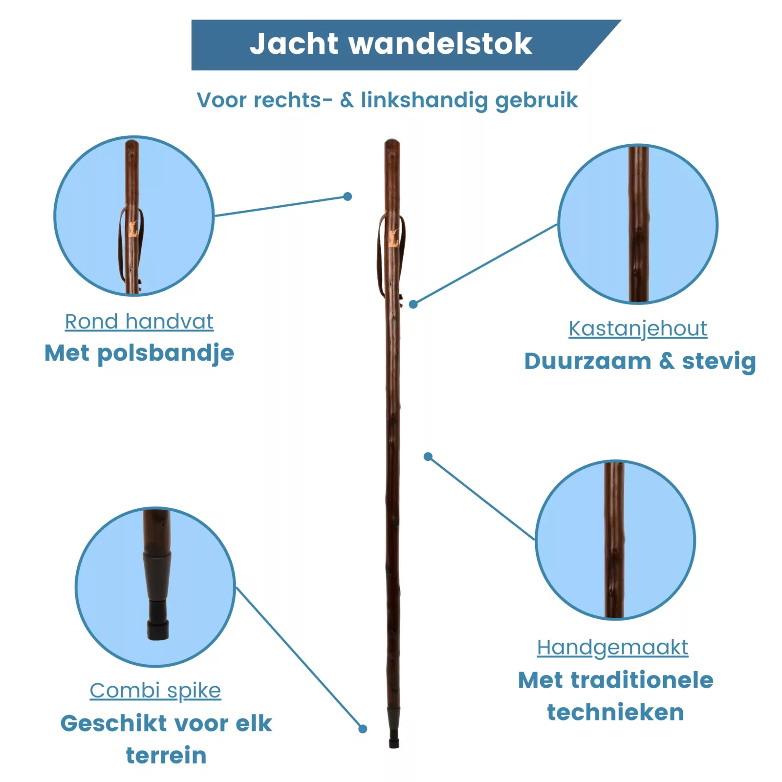 jacht wandelstok jager met hond usp