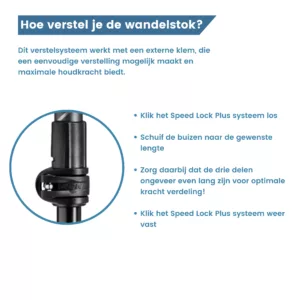 hoe verstel je de wandelstok?